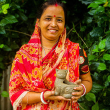 Carica l'immagine nel visualizzatore di Gallery, MINI VASETTO COLOMBINA IN TERRA COTTA | Cod.00005356 | 10 x 7 x h.6 cm