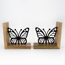 Carica l'immagine nel visualizzatore di Gallery, FERMALIBRI FARFALLE LEGNO/METALLO | COD.HUBAQIN3041257 | 19,5cm