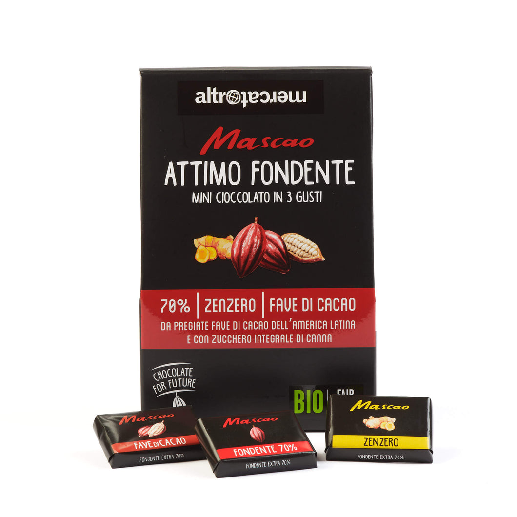 ATTIMO FONDENTE - MINI CIOCCOLATO MASCAO IN 3 GUSTI| Cod.00001057 | 130g