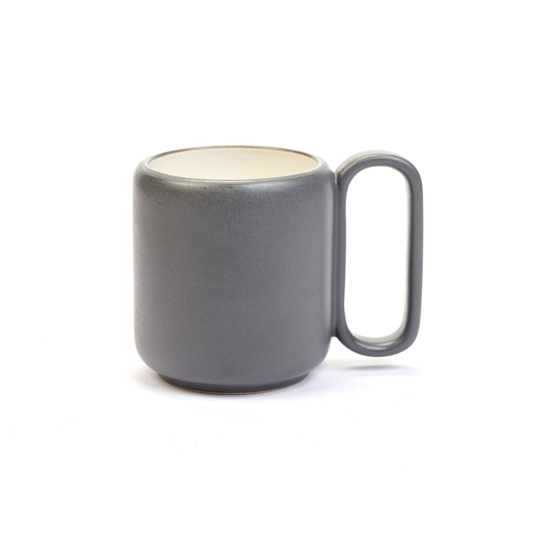 MUG MEDIA MODERN CHARCOAL BIANCO  | COD. 00003593| dia 7,8 (tot 11,4) x h.8,8 cm