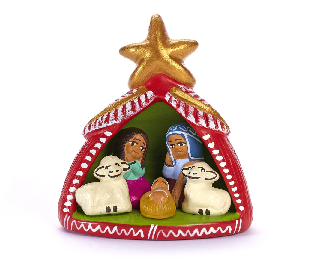 PRESEPE CAPANNA ROSSA| Cod.00007379 | 5x8,5x8,5 cm