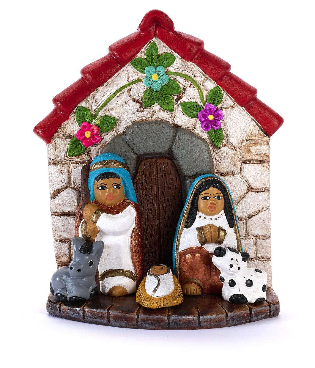 PRESEPE FIORITO TRADIZIONALE | Cod.00007385 | 5,5x12x14 cm