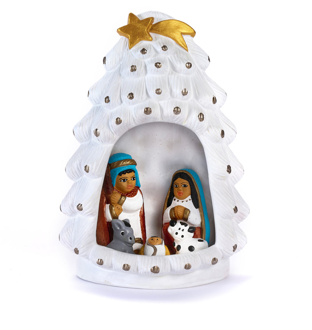 PRESEPE ABETE DI PANNA | Cod.00007388 | 6x14x10,5 cm