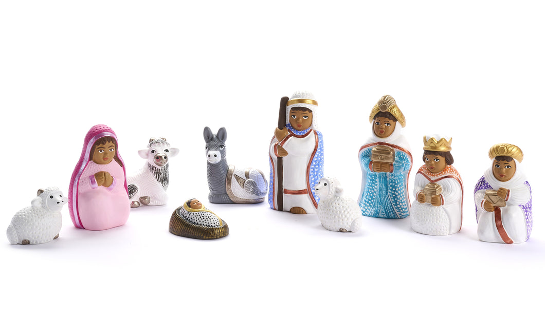 PRESEPE AGUJEROS 10 FIGURE | Cod.00007392 | h 12.5 cm circa
