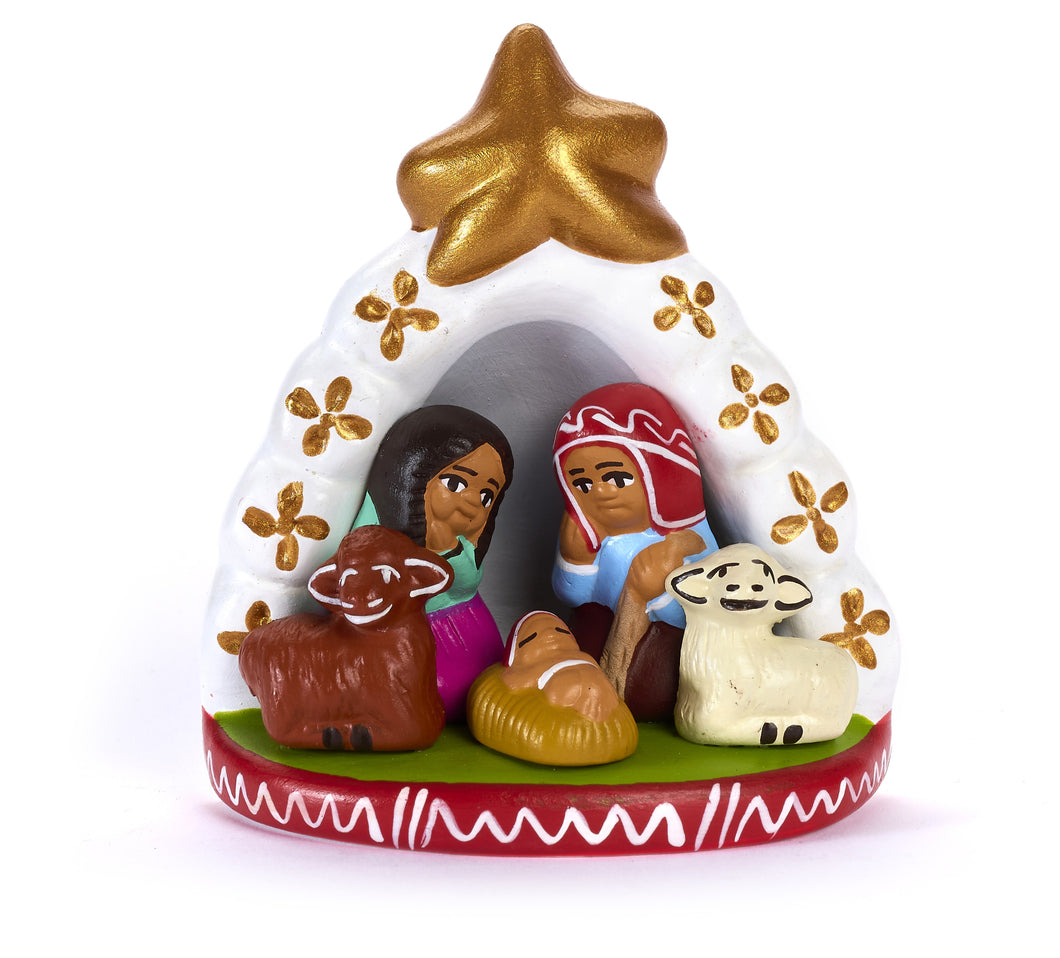 PRESEPE GROTTA BIANCA | Cod.00007396 | 4x7,2xh8 cm