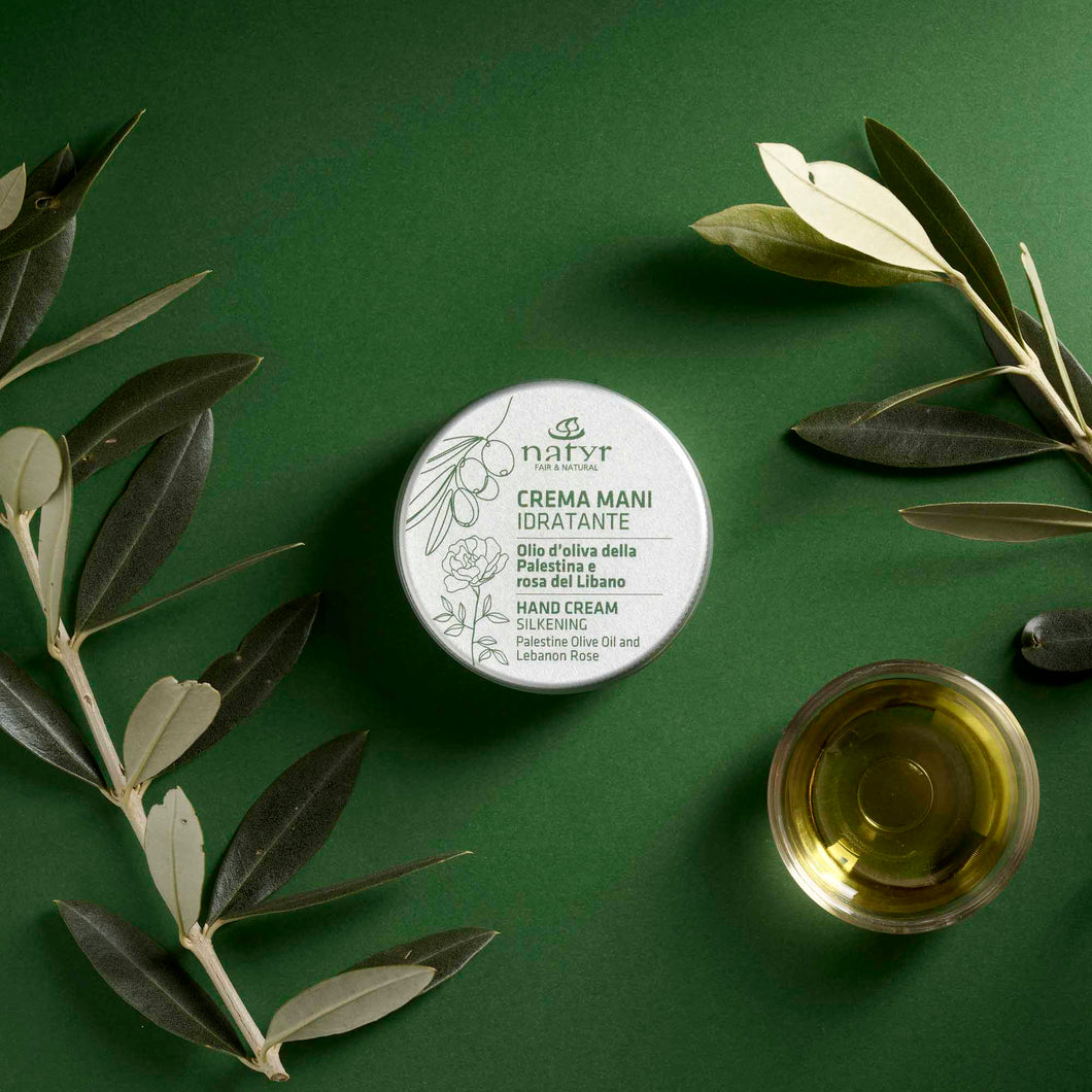 CREMA MANI IDRATANTE - OLIO D'OLIVA PALESTINA E ROSA DEL LIBANO | COD.00008050|50 ml