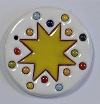 DECORAZIONE TONDA STELLA POIS | COD. HUBEQ0420628 | DIA 5.5CM