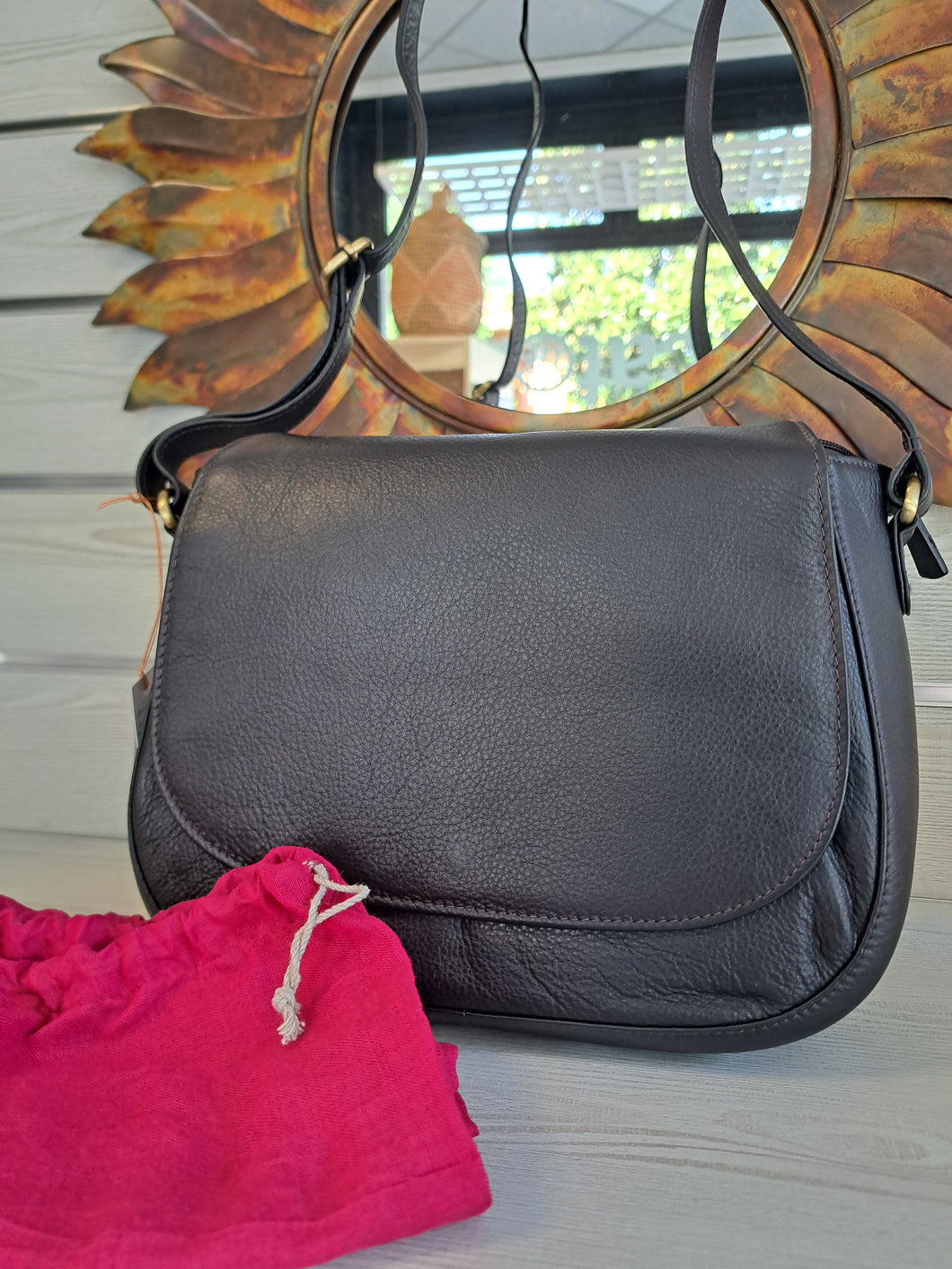 BORSA TRACOLLA MEDIA SALKIA CAFFE' | COD.HUBAQIN7081808 | 27x20x8 cm