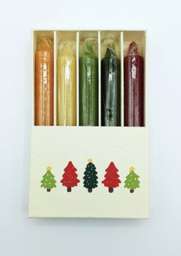 CONFEZIONE CINQUE CANDELE COLORATE ALBERELLI | COD.HUBEQ7421048 |