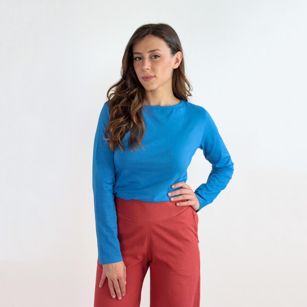 TEES BATEAU JERSEY STRETCH BIO AZZURRO MARE | COD. HUBAQOEIN8011973 | M - L