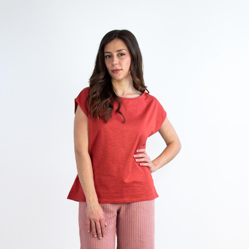 TEES ALESSIA JERSEY DI COTONE BIO FIAMMATO ARAGOSTA | COD. HUBAQOEIN9011928 | S